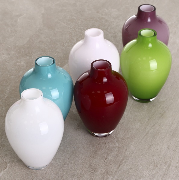 Ваза скляна Wrzesniak Glassworks Opal/Lilac 17 см сірувато-лілова 