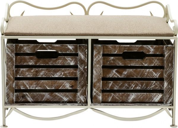 Банкетка Le-Puf з 2 ящиками 360x710x460 мм кремовий 