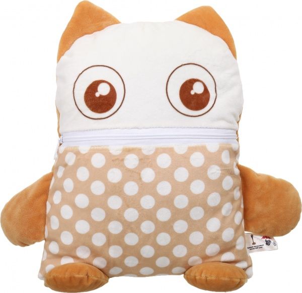 Подушка декоративная Котик 25x35 см бело-оранжевый 