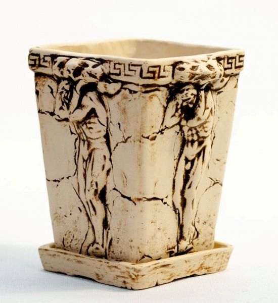 Горщик керамічний Атлант квадратний 2,8л бежевий 