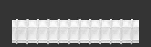 Тесьма 2.50.200.1 белая 1:2 равномерная 50 мм 2 ряда петель Magam