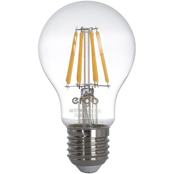 Лампа світлодіодна Ergo FIL A60 8 Вт E27 3000 К 175 В прозора 