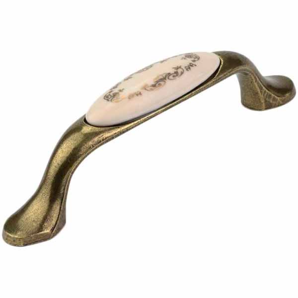 Мебельная ручка венок 96 мм античная бронзаL1947-96