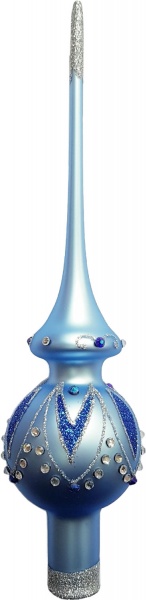 Верхівка для ялинки зі стразами 014М комбінована d67,4 мм блакитний 