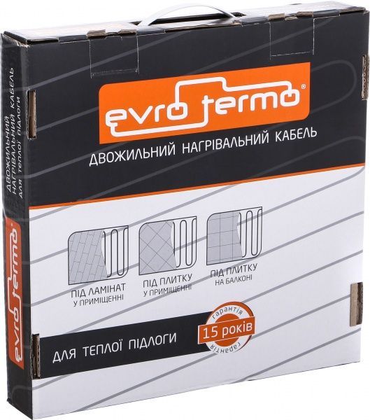 Нагревательный кабель Evro-Termo 15, 9,6–16 кв.м