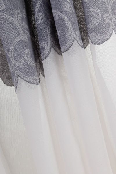 Ткань тюлевая Scarlett Heran 715888/805 купон лен 285 см белый с рисунком 