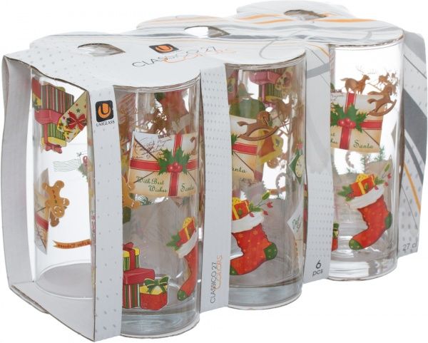 Набір склянок Пошта Санти 260 мл 6 шт. 91206/D343 Uniglass