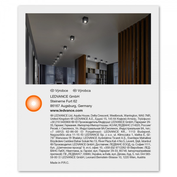 Світильник точковий Ledvance Spot Surface Square BK 220 Вт GU10 чорний 