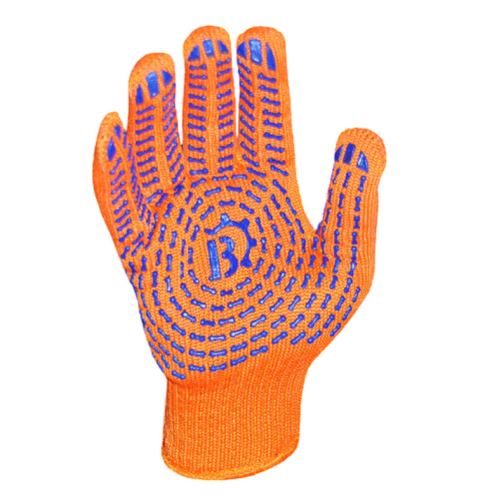 Перчатки MASTER BOB оранжевые с покрытием ПВХ точка XL (10) MB 526