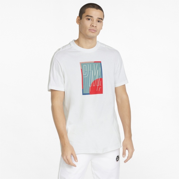 Футболка Puma T7 GO FOR Graphic Tee 53421602 р.M білий