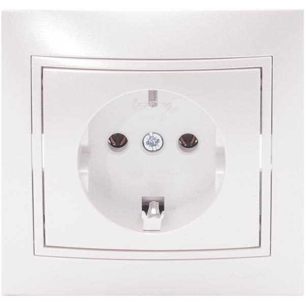 Розетка із заземленням Lezard Mira 16 А 250 В 701-3030-122В без шторок білий