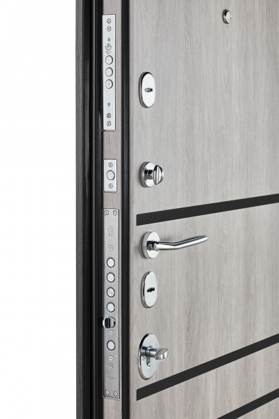 Двері вхідні Булат Сек'юриті 517 дуб немо карбон / дуб немо срібний 2050x950 мм ліві