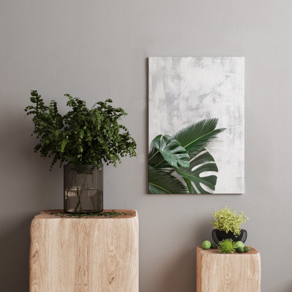 Картина на холсте Листья на мраморе 50x70 см WS Holst 14082224 