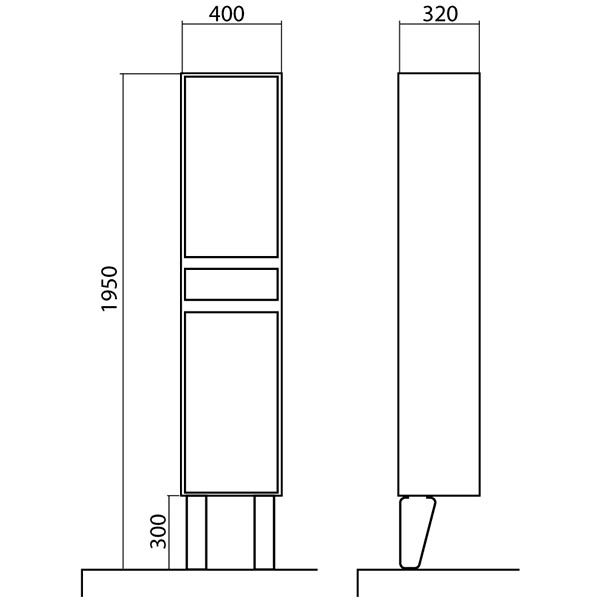 Пенал напольный Aqua Rodos Валенсия