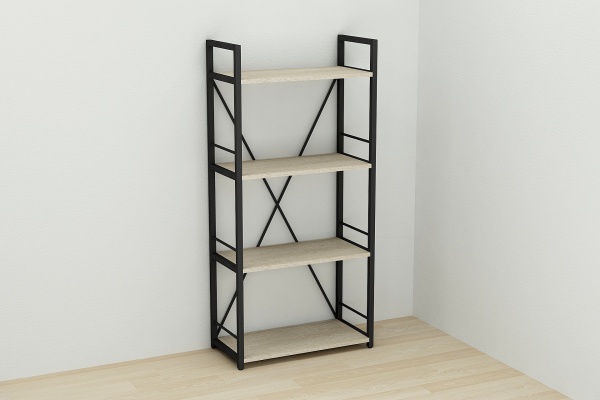 Этажерка Коннект 4/60 1200х600х280 мм дуб сонома/черный (XK00202)