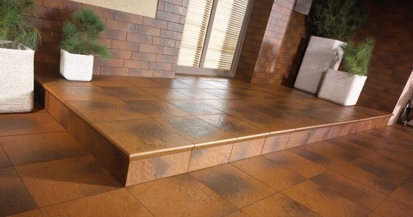 Клинкерная плитка Asti brown stopnica prosta 30x30 Ceramika Paradyz