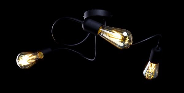 Люстра потолочная TK Lighting Wave 3x60 Вт E27 черный 4407 