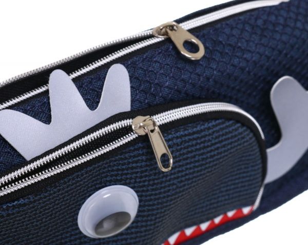 Пенал школьный на молнии Золотая рыбка темно-синий