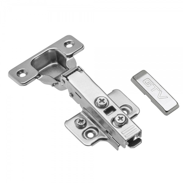 Петля напівнакладна з доводчиком + монтажна планка GTV 