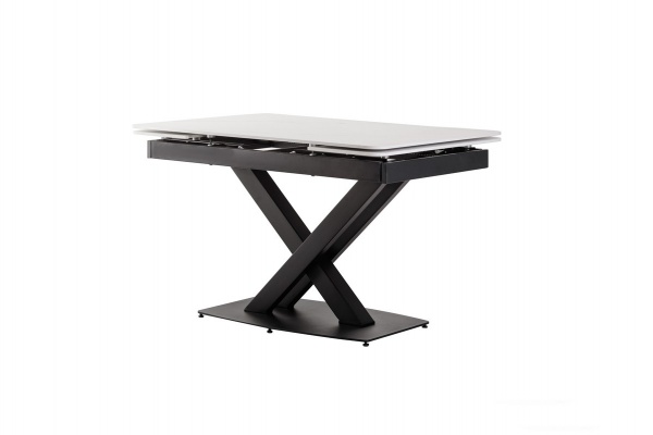 Стол обеденный Калипсо белый мрамор/черный 