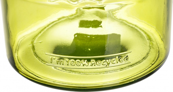 Ваза стеклянная San Miguel RETRO DIAMANTE 28 см зеленый блеск 