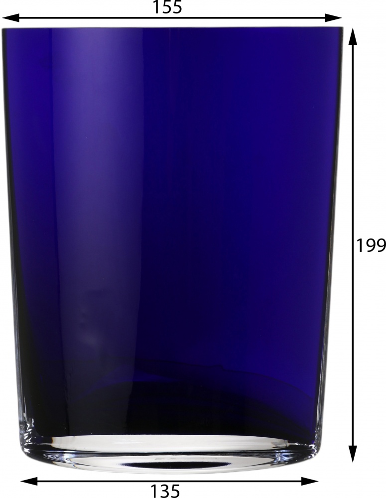 Ваза скляна Wrzesniak Glassworks Curve 19,5 см синя 17-818B