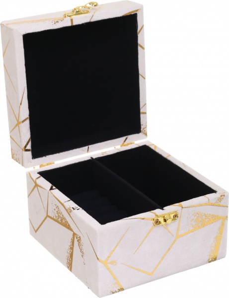 Скриня Геометрія 14х14х10 см біла із золотим