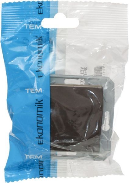 Розетка TEM Ekonomik 16 A 250 В з кришкою шоколадний VE11KKXO-U