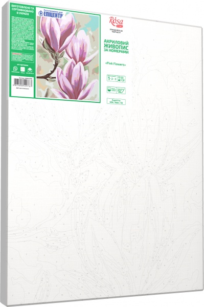 Набор, техника акриловая живопись по номерам Pink Flowers 35х45 см Rosa Start 