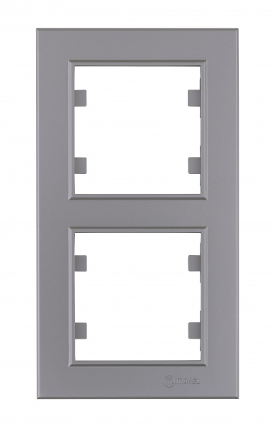 Рамка подвійна Makel Karea вертикальна срібло 56065707