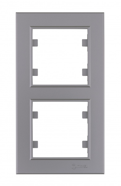 Рамка подвійна Makel Karea вертикальна срібло 56065707