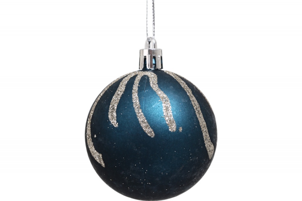 Набор елочных шаров изысканность синий-шампань d 60 мм 30 шт./уп.