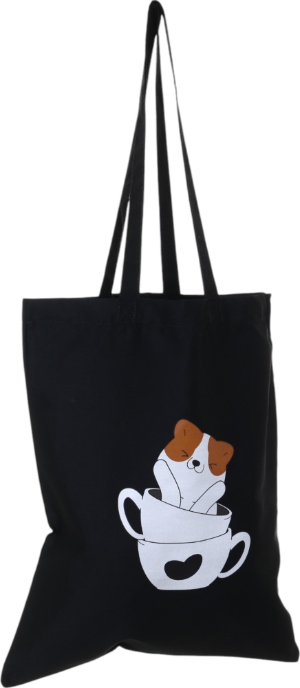 Экосумка Кот в чашке 420х350 (600) черный