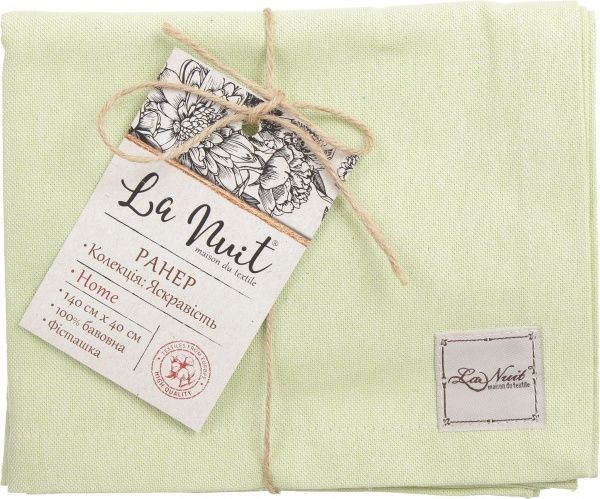 Раннер Яркость 40x140 см фисташка La Nuit 
