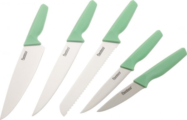 Набір ножів на підставці 6 предметів салатовий Flamberg Smart Kitchen