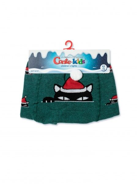 Колготки дитячі Conte-Kids New Year 557 19С-96/1СП р.80-86 темно-бірюзовий 