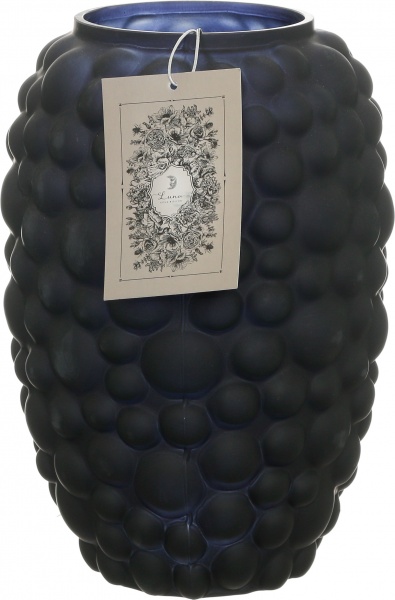 Ваза стеклянная Bubbles 24 см черная 
