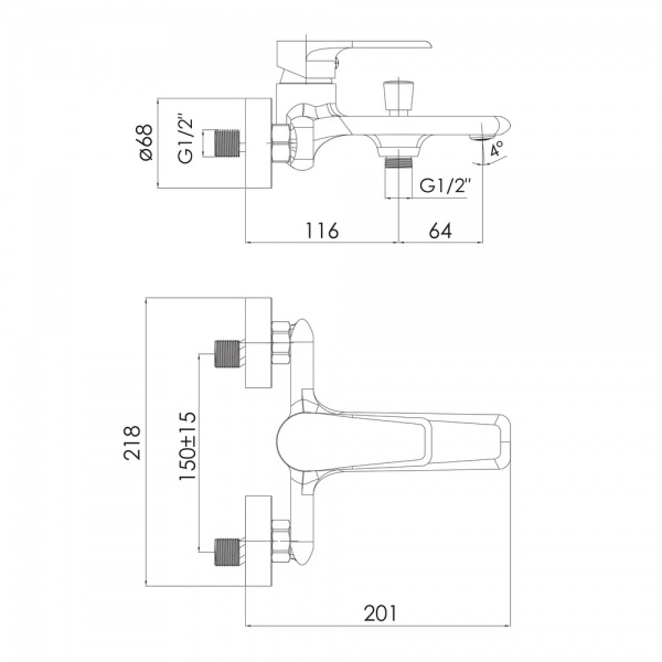 Смеситель для ванны Aria f03207510AA