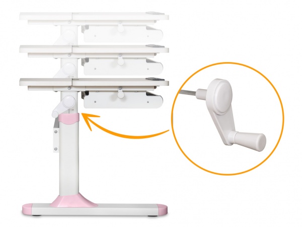 Детский стол ErgoKids TH-310 Lite Pink белый / розовый