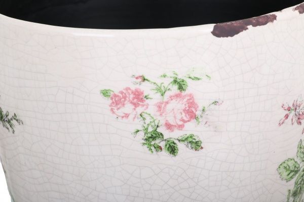 Кашпо керамическое Чайная роза круглый (Y473-183/1-2) розовый 