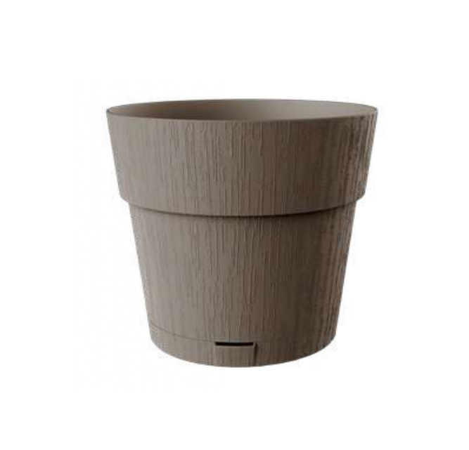 Горшок посадочный пластик Ethica 15x15 см круглый коричнево-серый 1,5 л Stefanplast (68016) — фото 1