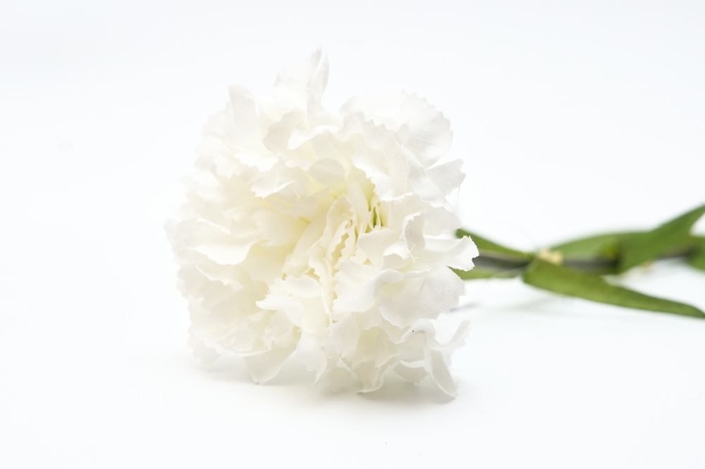 Квітка штучна Гвоздика біла 53 см