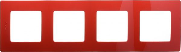 Рамка четырехместная Legrand Etika универсальная красный