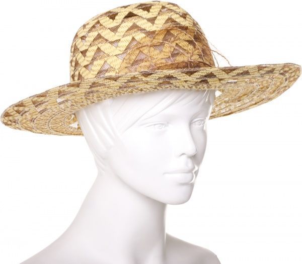 Шляпа one size коричневый с бежевым