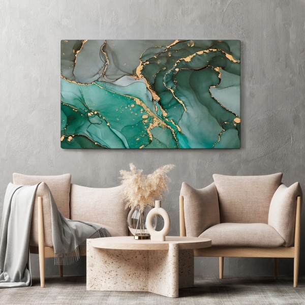 Картина на холсте Зеленые флюиды 110x80 см WS Holst 14082217,6 