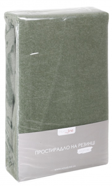 Простынь на резинке махровое 160623 200x200 см хаки Homeline 