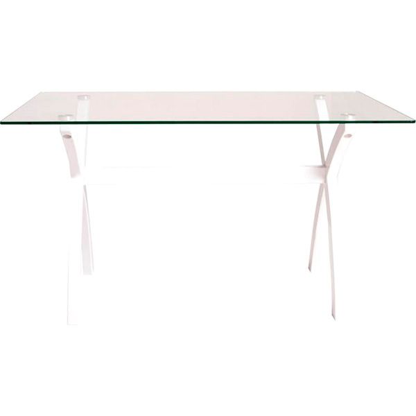 Стол обеденный Х-фактор 2 белый/прозрачный 