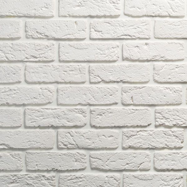 Плитка гипсовая прямая Саватекс Декор кирпич клинкерный белый 0,75 кв.м 