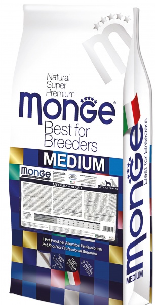 Корм сухий для цуценят для середніх порід Monge Medium P&J курка та рис 15 кг