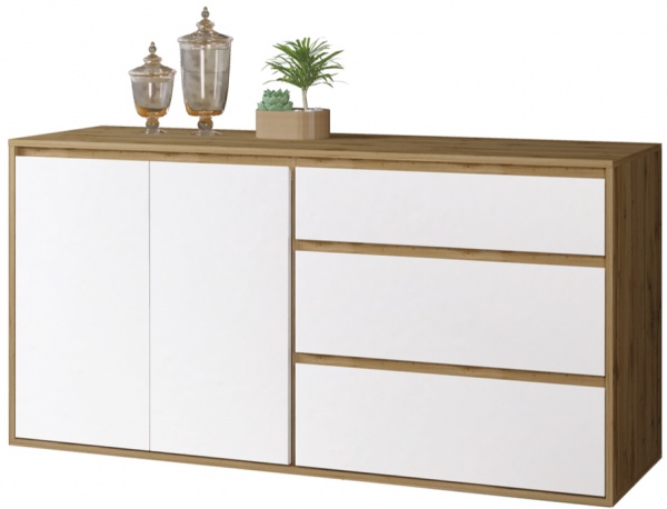 Комод SOKME 2Д/3Ш Нитро Софт дуб вотан/белый 